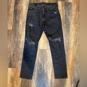 Men’s ripped Langdon slim black Abercrombie jeans 31 x 30